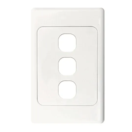 GSME Switch Cover Plate Flush Mount Standard 3 Gang Vertical White | COSWPV3G