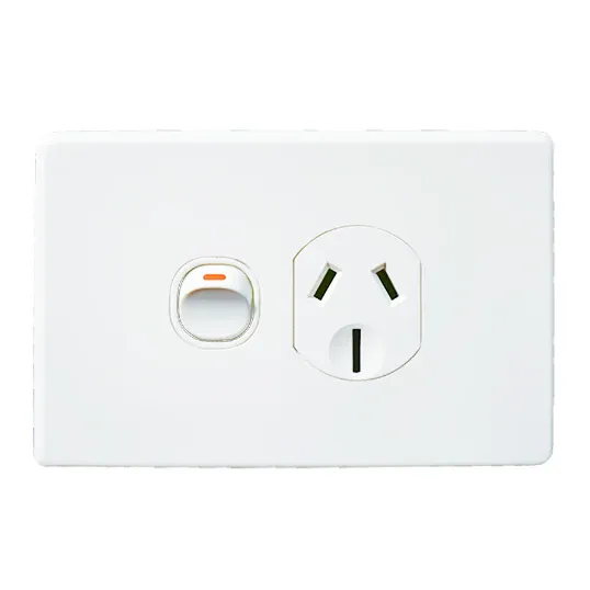 GSME Single Power Point Flush Mount Standard 15A 250V Horizontal White | PUPP151G