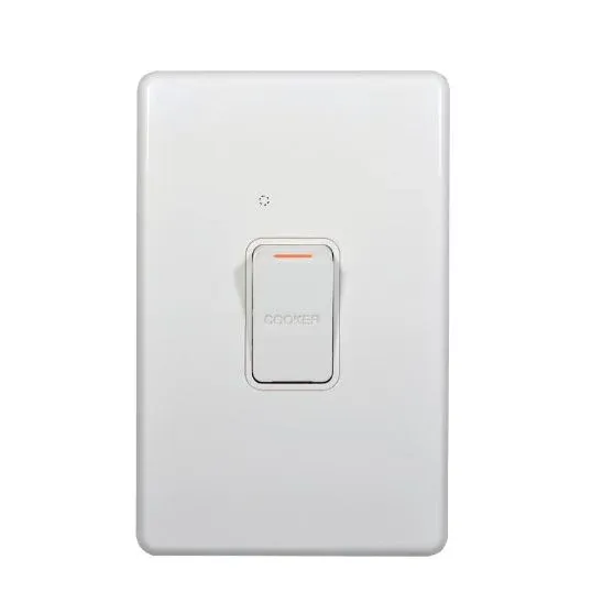 GSME Oven Switch Flush Mount Standard 1 Gang 45A 250V 2 Pole Vertical White | PUSWDPOV45