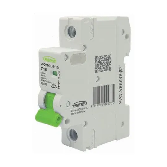 GSME Miniature Circuit Breaker C Curve 10Amp 6kA 1 Module 1 Pole | WOMCB6110