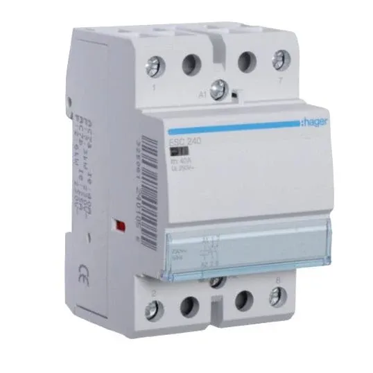 Hager DIN Contactor 2 Pole 32A AC3 63A AC1 230V 2NO DIN Rail Mount | ESC263