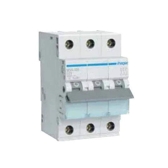 Hager Miniature Circuit Breaker C Curve 25Amp 6 kA 3Pole 3Module 54mm DIN Rail Mount | MSN325
