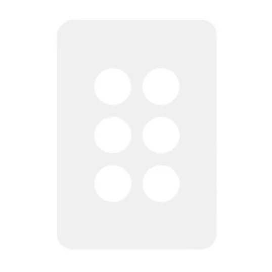 Hager Allure Switch Cover Plate 6 Gang White | WBHSP6
