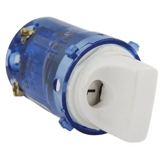 Hager Switch Mechanism Rotary 10A 250V 1 Pole 3 Way White | WBM10R3