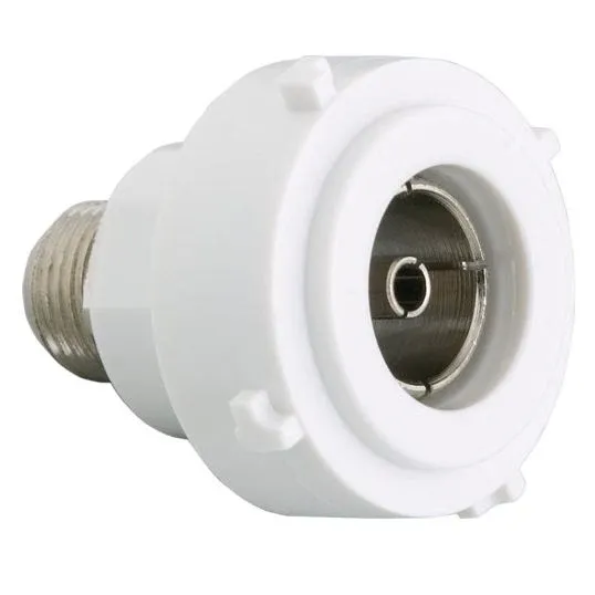 Hager TV Outlet Socket Mechanism PAL to F Type Connector 75 Ohm Impedance IP20 White | WBMTV75PF