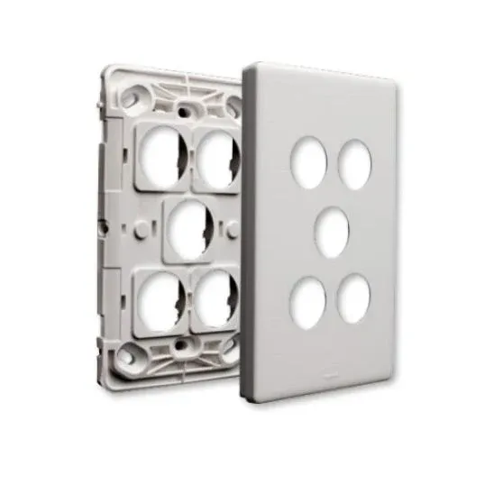 Legrand Switch Grid & Cover Plate Flush Mount Standard 5 Gang Horizontal/Vertical White | ED770/5GPLWE