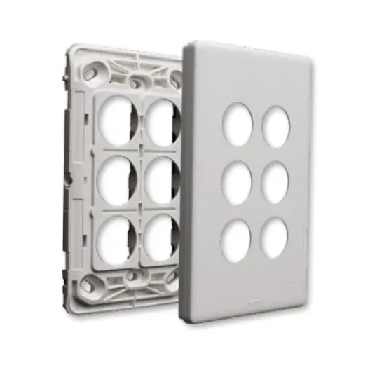 Legrand Switch Grid & Cover Plate Flush Mount Standard 6 Gang Horizontal/Vertical White | ED770/6GPLWE