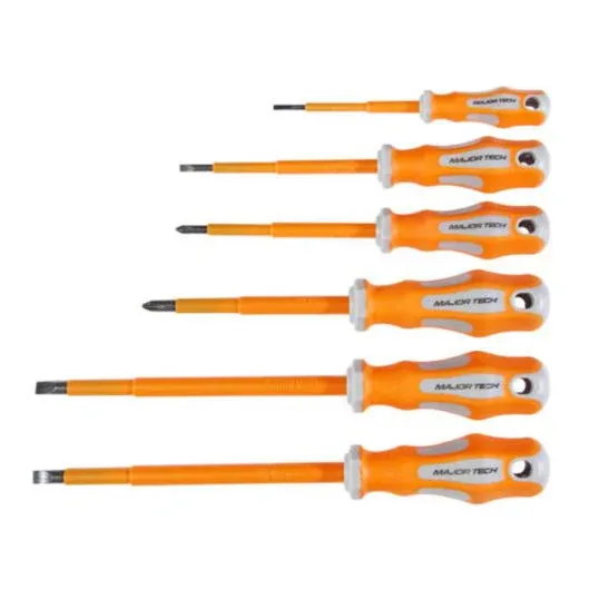 Major Tech Screwdriver Set Insulated 1000V 6 Piece Chrome Vanadium Steel | KTUK0306