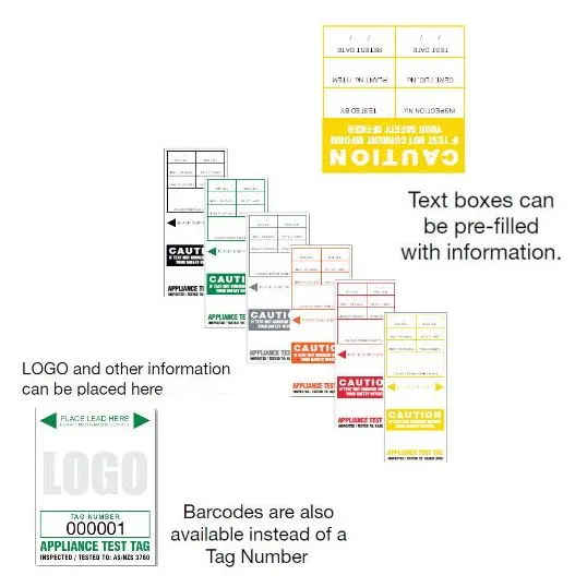 Managed Marketing & Sales SL Series Test Tag Heavy Duty Self Laminating All States Except NSW 1 Year Black 100 Pack | SLBLK