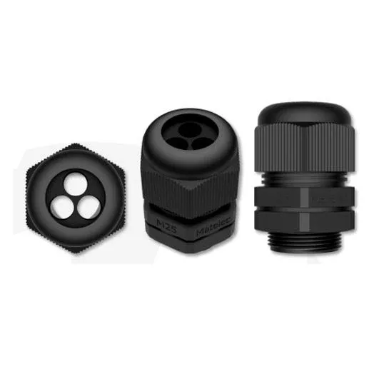 Matelec Cable Gland 4 Hole Nylon PA66 M25 4-6mm IP68 | NCG-M25/4X6.0