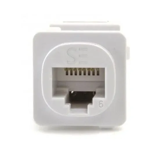 Serveredge Modular Jack Australian Style Cat6 UTP RJ45 Flush Mount 568A/B Plastic White 10 Pack | CLMJC6-10WH
