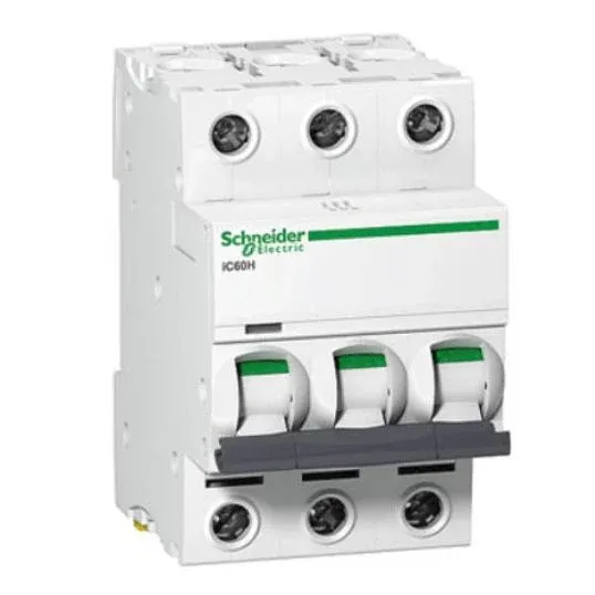 Schneider Miniature Circuit Breaker C Curve 10Amp 6 kA 3Pole 3Module 54mm DIN Rail/Clip-On Mount | A9F44310
