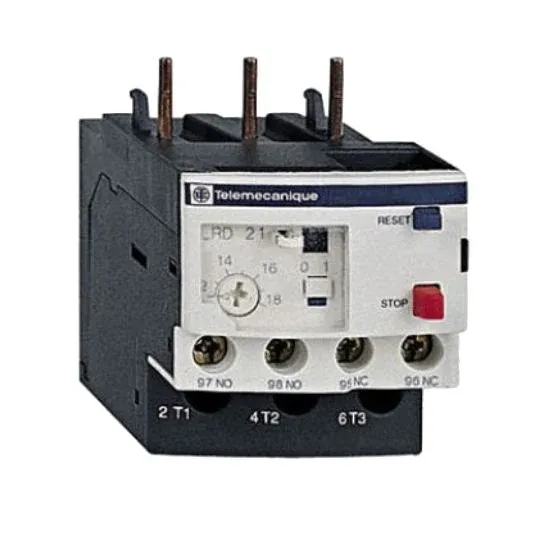 Schneider Thermal Overload Relay DIN Rail/Plate Mount 3 Pole 12-18A 690V 1NO-1NC Class 10A Blue Pushbutton IP20 | LRD-21