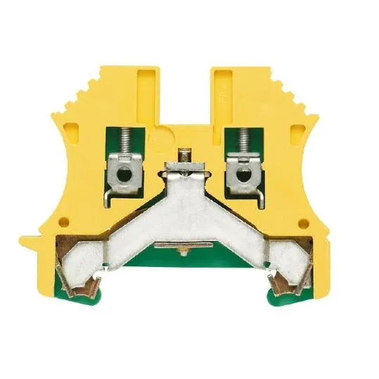 Weidmuller Rail Earth Terminal Block WPE 2.5 2.5mm 2 Wire Screw Connection Wemid Green/Yellow | 1010000000