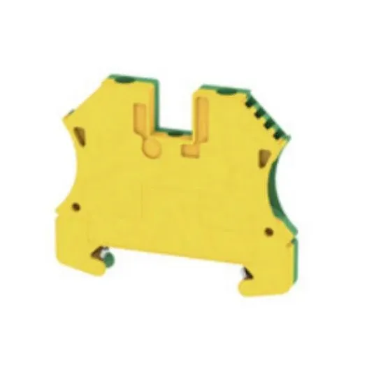 Weidmuller Rail Earth Terminal Block WPE 4 4mm 2 Wire Screw Connection Wemid Green/Yellow | 1010100000