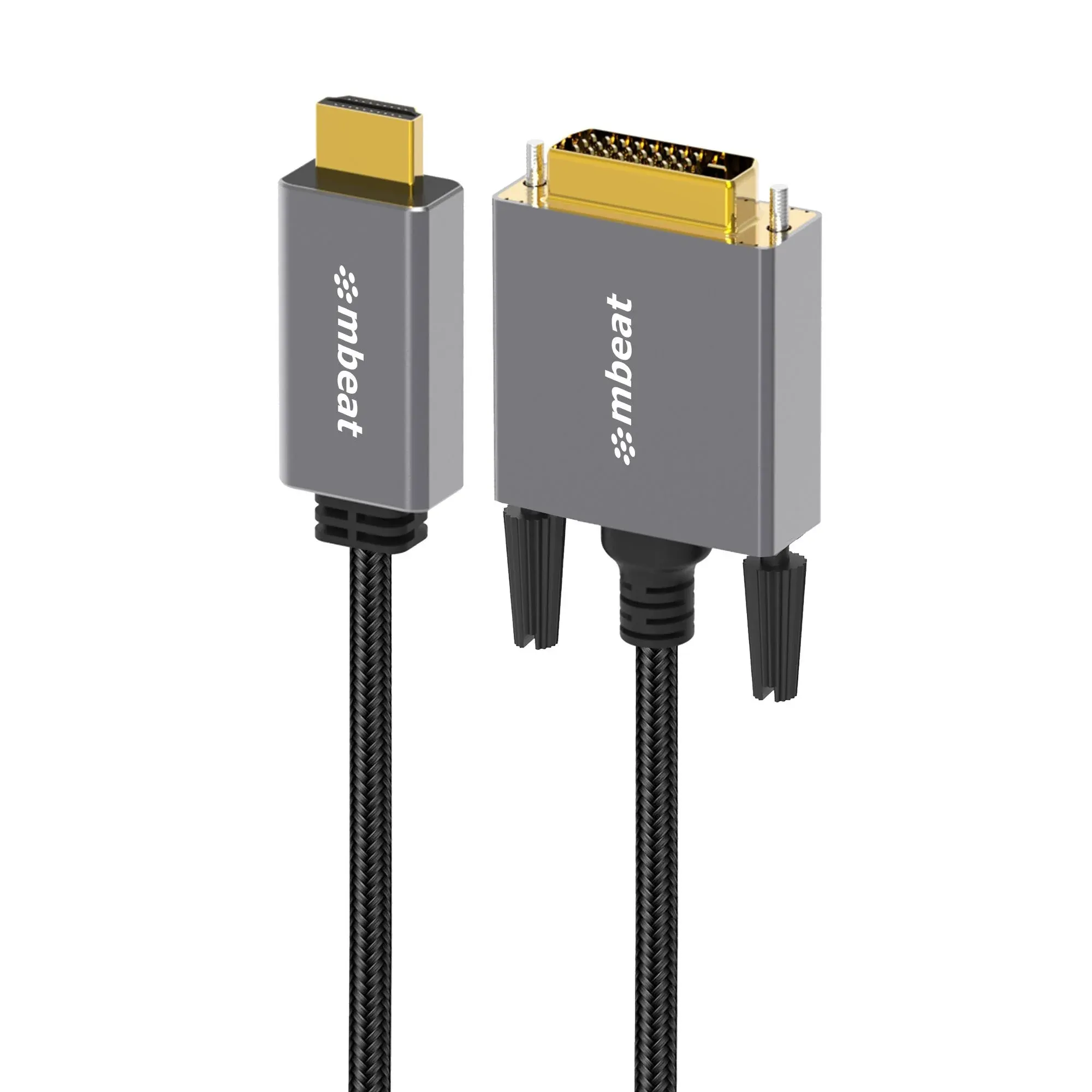 mbeat® Tough Link 1.8m HDMI to DVI Cable  Up to 1080p@60Hz (1920×1080)  Cable Length: 1.8m Package Weight: 163g