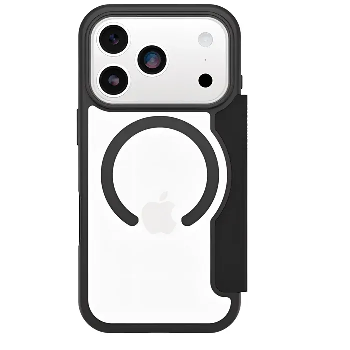 OtterBox React Folio MagSafe Apple iPhone 17 Pro Max (6.9') Case Black Crystal (Clear/Black) - (77-98589), DROP+ Military Standard, 7 Years Warranty