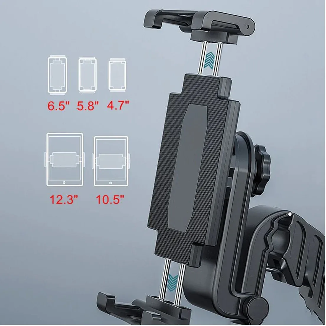 USP Universal In-Car Tablet Mount Dash Windscreen Holders - Black, Compatible with tablets 7–11.9', Portrait/landscape viewing, Perfect mounting