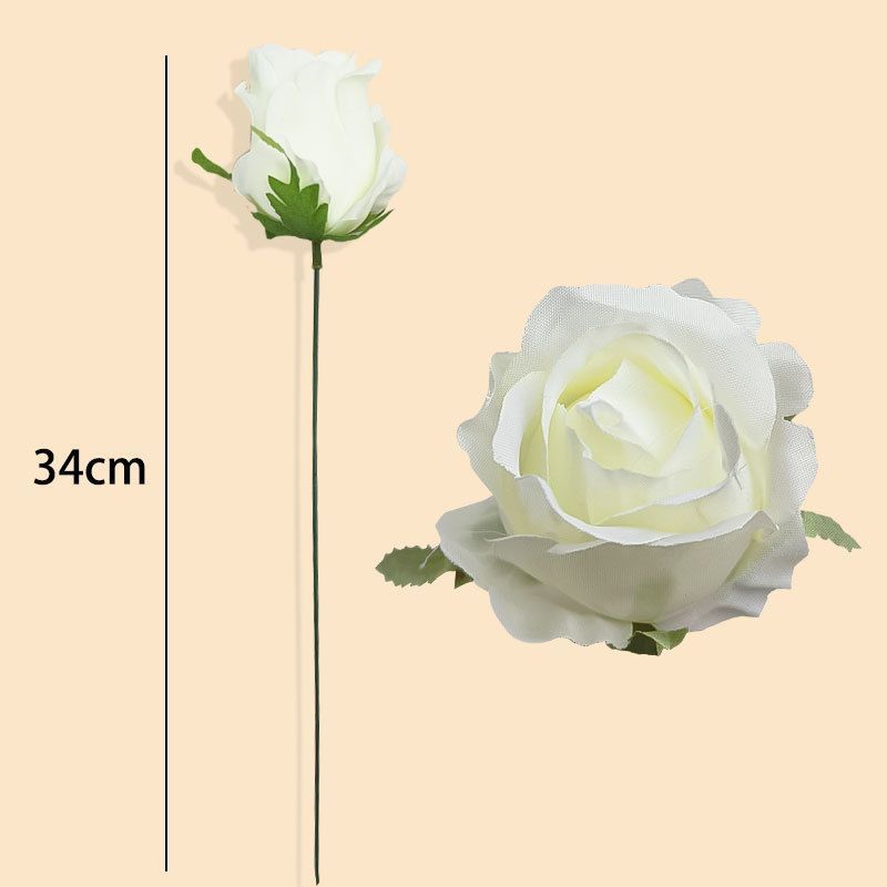 Artificial-flower-White-Rose-34cm-per-stem