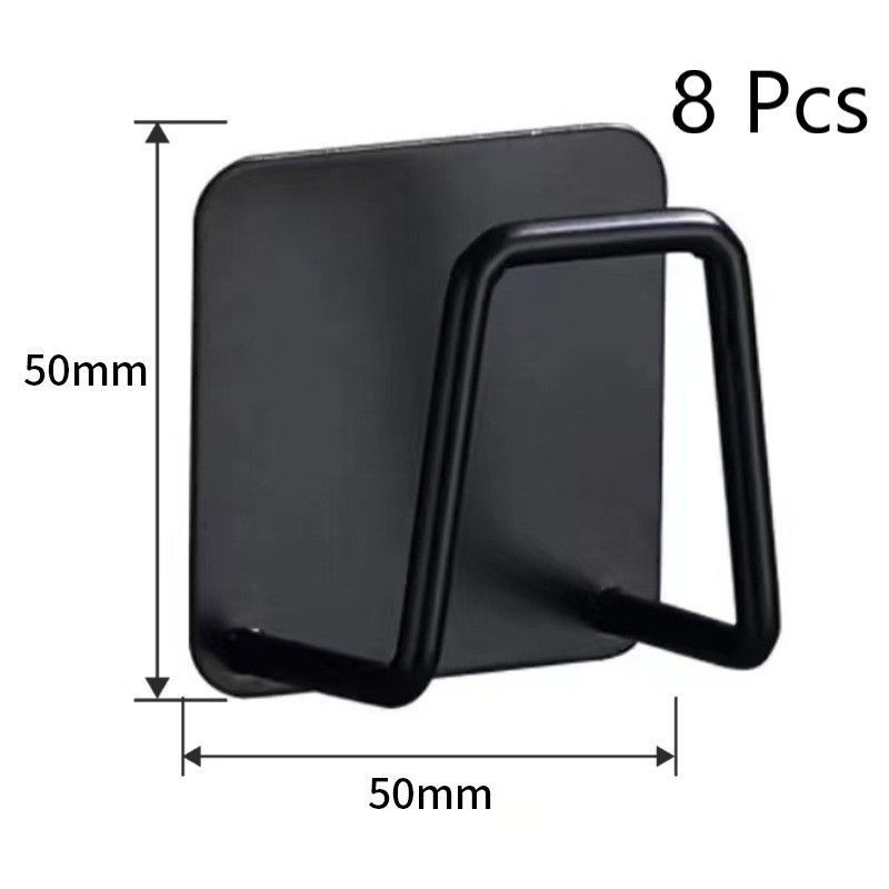 Punch-Free Wall Hanging Sponge Organiser, Bathroom Basin Storage Rack, Black 50mm 8 Pack, Large Pack Suitable For Shared Washroom Areas