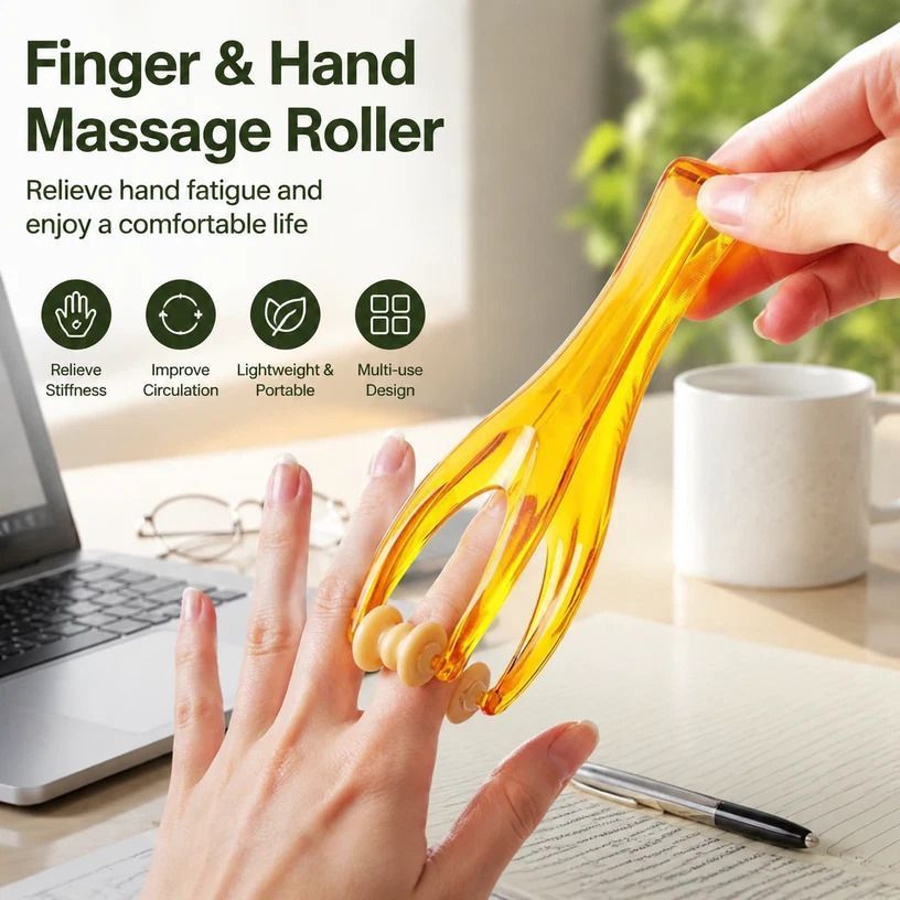Elastic Finger Roller Massager Hand Fatigue Relief 1Pcs