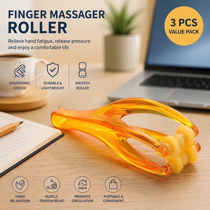Elastic Finger Roller Massager Hand Fatigue Relief 3Pcs