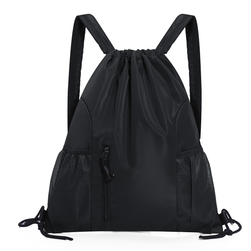One-piece backpack - Drawstring backpack - Large capacity - Lightweight - Separate compartments for wet and dry items, sports backpack - Suitable for travel and fitness - Black