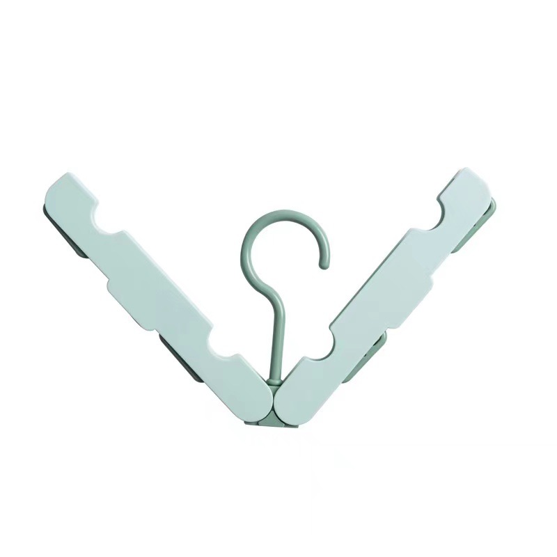 Folding Clothes Rack - Hanging Clothes Rack - Portable Folding Hanger with Hook - Ideal for Travel, Campers, Travelers and Small Spaces - Two-Piece Pack - Light Green