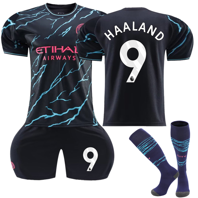 Manchester City Away Football Shirt for Kids No. 9 Haaland 23-24 NO.9 18