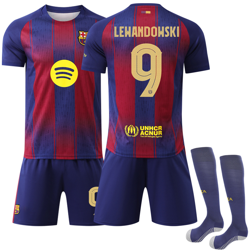 2025-2026 Barcelona Champions League version football shirt no. 9 Lewandowski Lewandowski 28