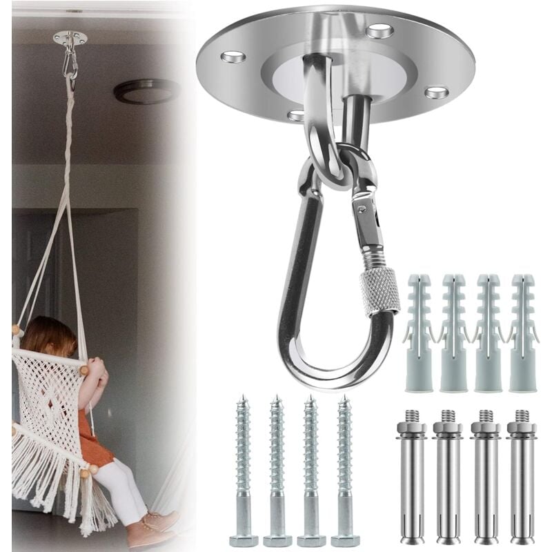 Stainless Steel Ceiling Mount, 500kg Capacity, 180° Rotation, Suspension