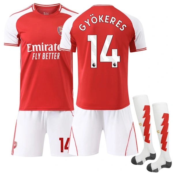 2025-2026 Arsenal Home Shirt Kids Adult Football Kit No.14 Gyökeres XXL