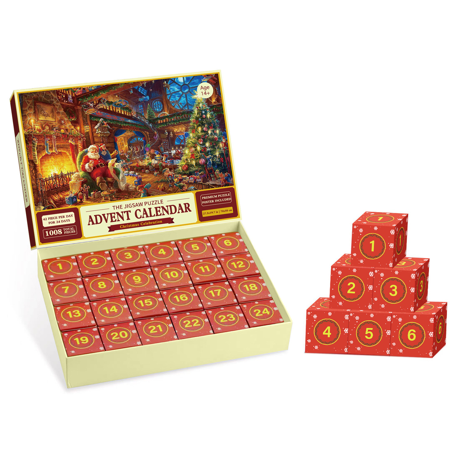 Puzzle Advent Calendar 2025, 1008 Puzzle Pieces 25 Days Christmas Countdown Advent Calendars{FY}_OF 1