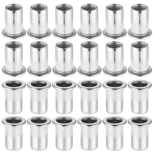 60pcs 304 Stainless Steel Rivet Nut M8 Flat Head Blind Nut Threaded Rivet Nut Rivet Nut for Threaded Insert Plys