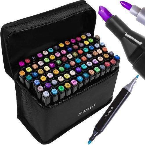 80-pack - Marker Pens with Case - Double-sided - Pens Multicolor multicolor