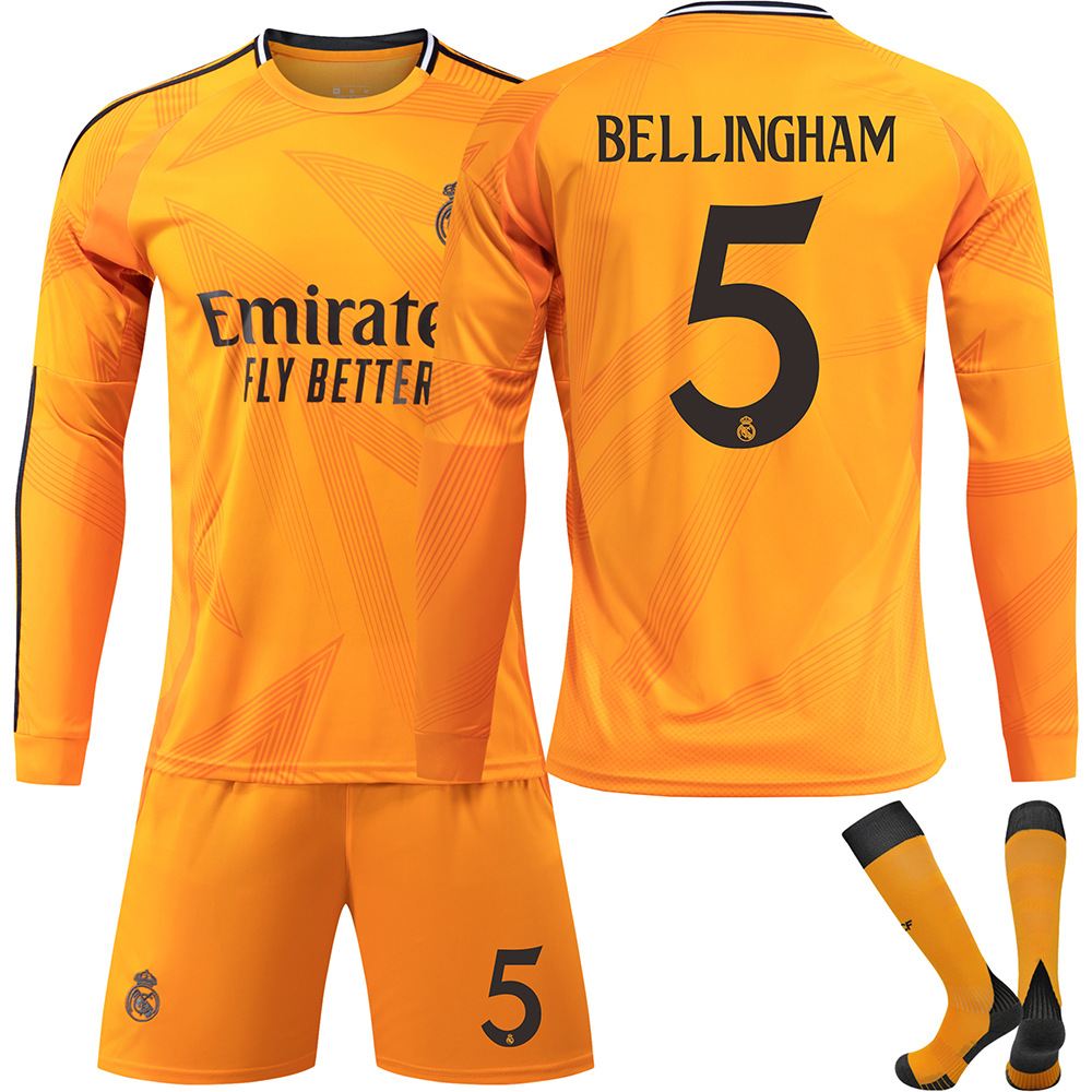 Real Madrid Long Sleeve Away Shirt Size 24-25 No. 5 Bellingham No.5 Bellingham_max