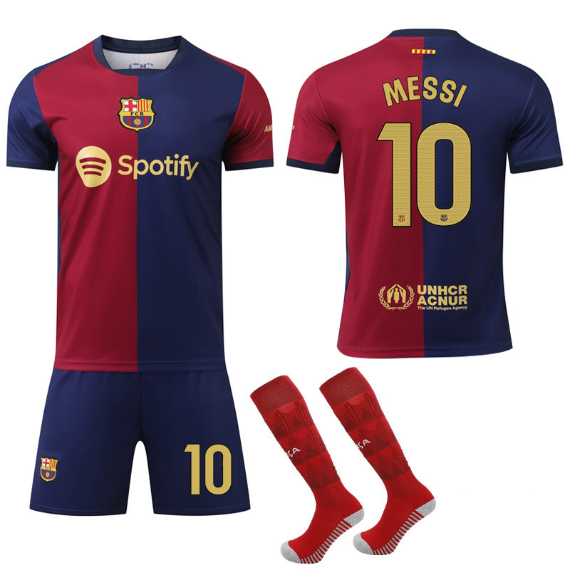 2024-2025 Barcelona Home Kids and Adult Football Shirt With Socks No.10 Messi No.10 Messi 24
