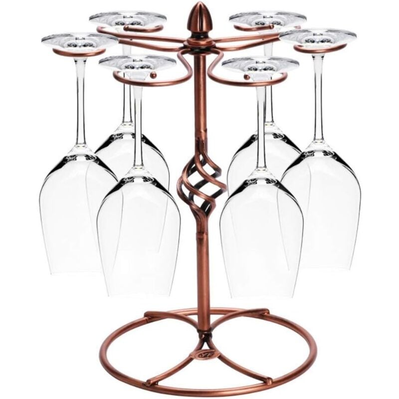 pc Wine glass rack, Wine glass rack with wine glass drying rack, holds 6 wine glasses (wine glasses not included).