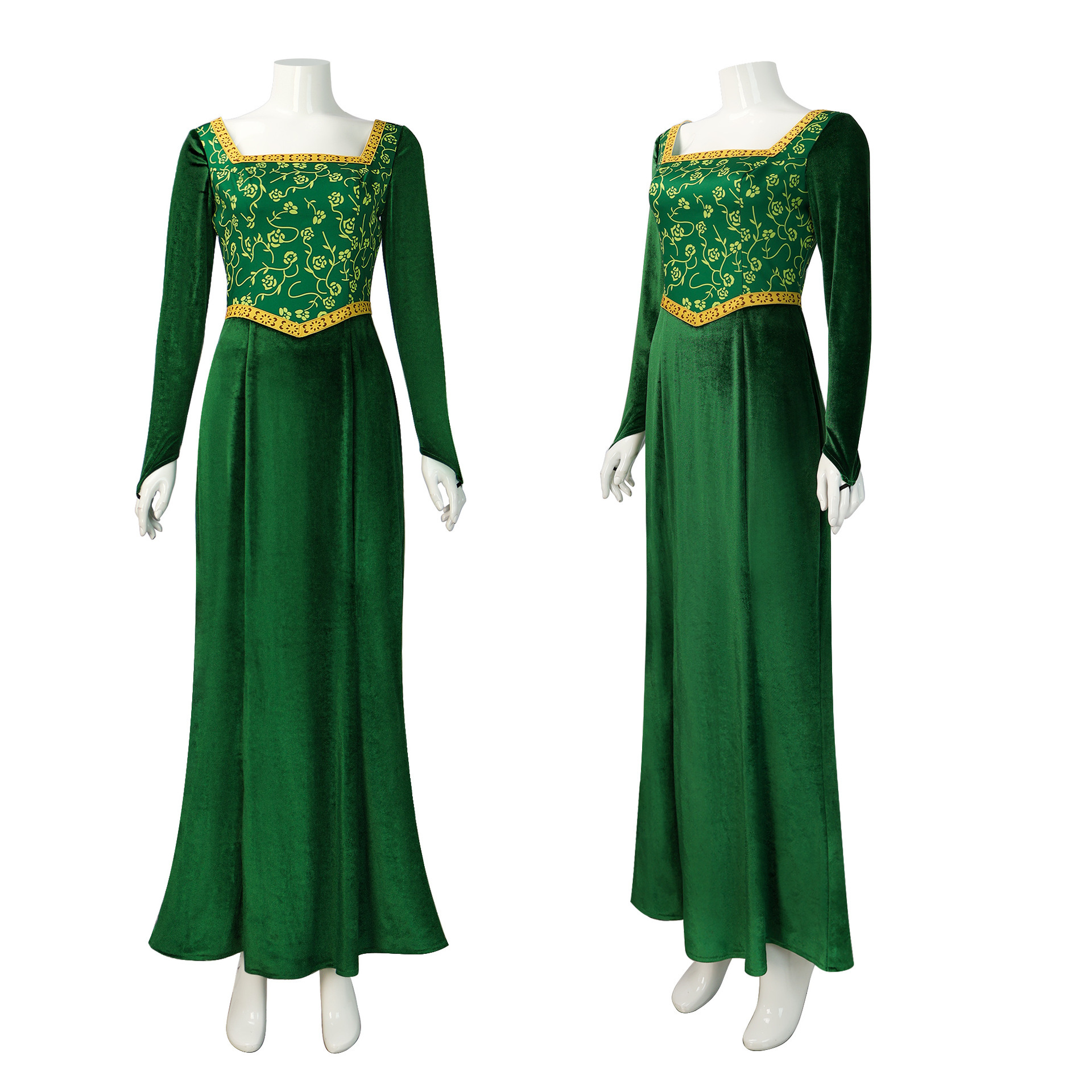 Princess Fiona Dress Halloween Masquerade Green Dress, Party Costume Role Play for Adult S
