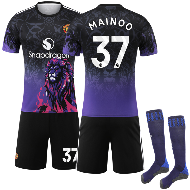 Manchester United 2025-2026 Special Edition Shirt for Kids & Adults with Socks, No.37 MAINOO No.37 MAINOO S