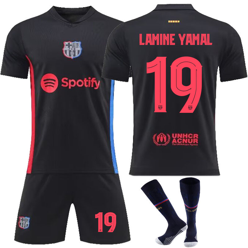 Barcelona Kids Football Shirt Size 24-25, Number 19 Lamine Yamal Kit 24