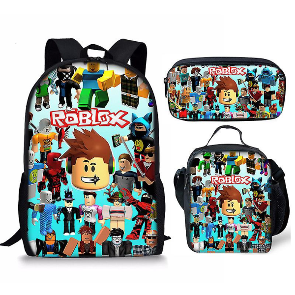 3D Roblox Backpack, Lunch Bag and Pencil Case, 3-pack pen bag