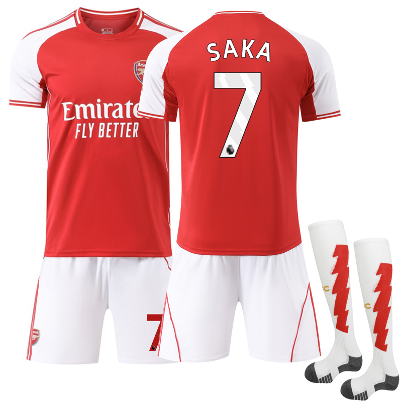 2025-2026 Arsenal Home Kids Adult Football Shirt Kit with Socks No.7 SAKA No.7 THING S