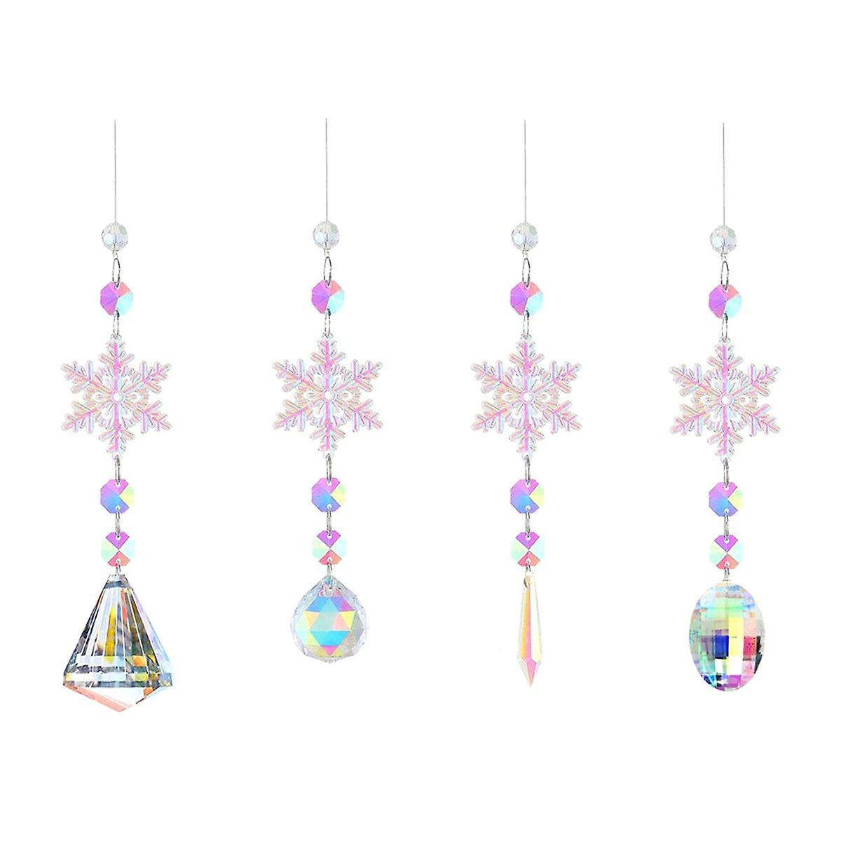 Sun Catcher Indoor Window Snowflakes Hanging Crystal Sun Catcher Prism Ball Rainbow Sun Catcher Snow