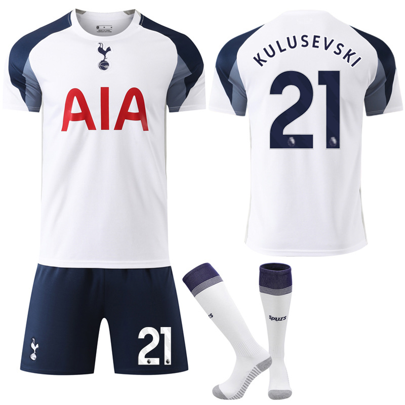 Tottenham Hotspur 2025-2026 Home Football Kit with Socks No.21 Kulusevski No.21 Kulusevski 24
