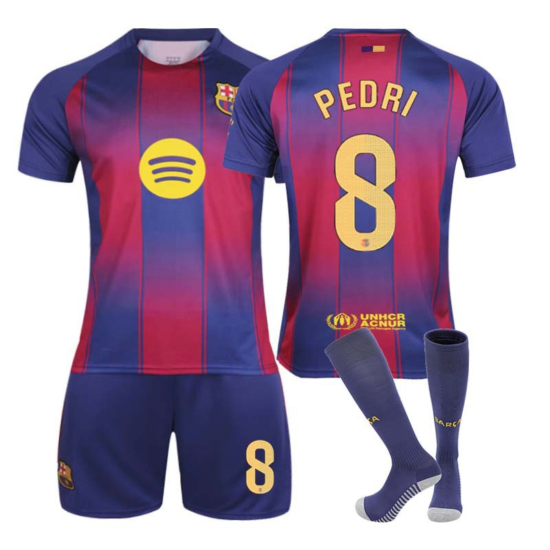 Pedri Barcelona Home Kids Football Shirt 2025-2026 Number 8 NO.8 26