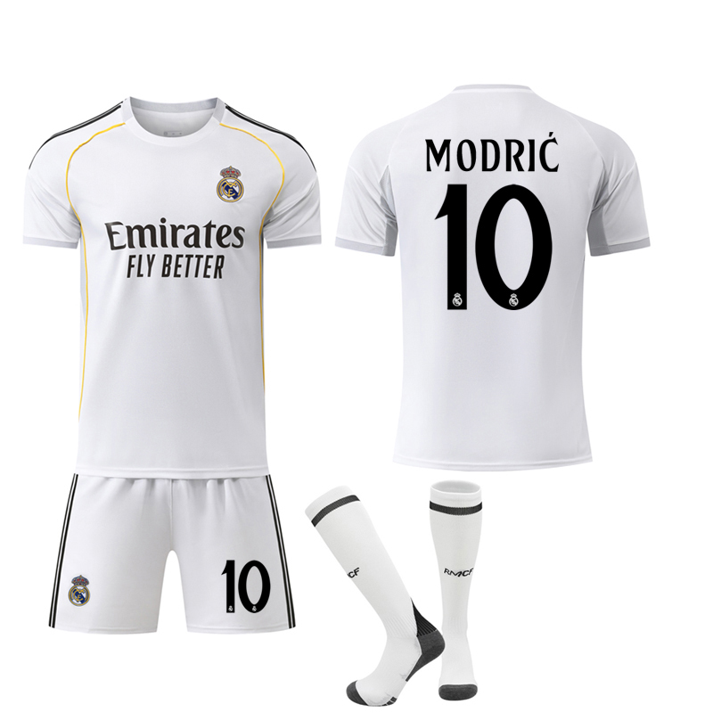 2025-2026 Real Madrid Home Kids Adult Football Shirt Kit No.10 Modric No.10 Modric 28