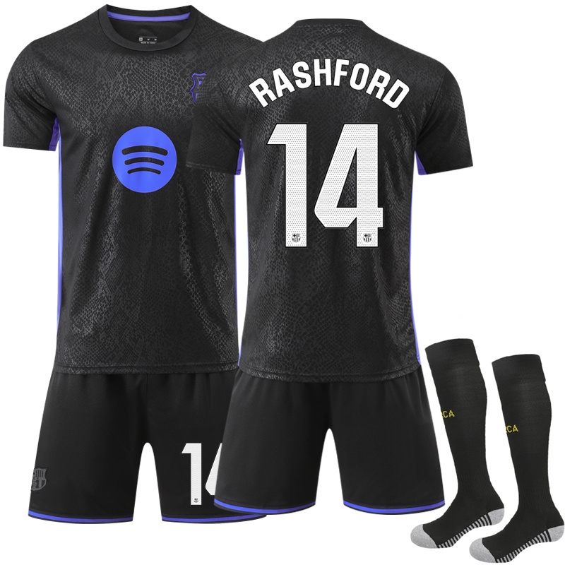 25-26 Barcelona Black Mamba Special Edition Football Shirt Set (Including Socks) No.14 RASHFORD No.14 RASHFORD 26