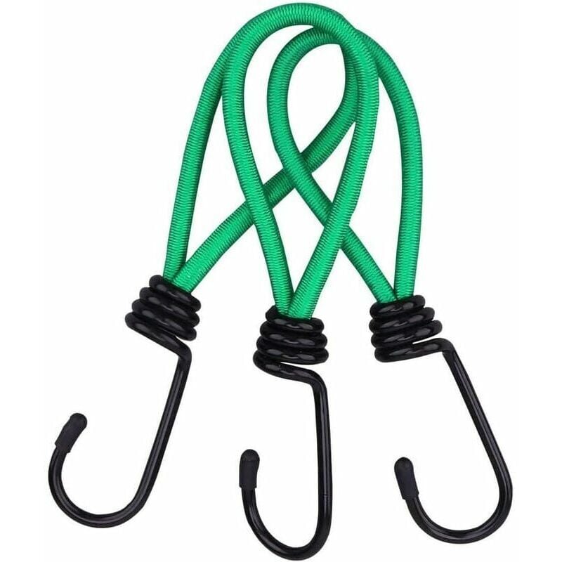 16 Pieces Rubber Straps with Hooks, Tent Rubber Hook, Camping Tent Hook Rubber Strap, for Camping, Tarpaulins, Awnings, Tents--Green