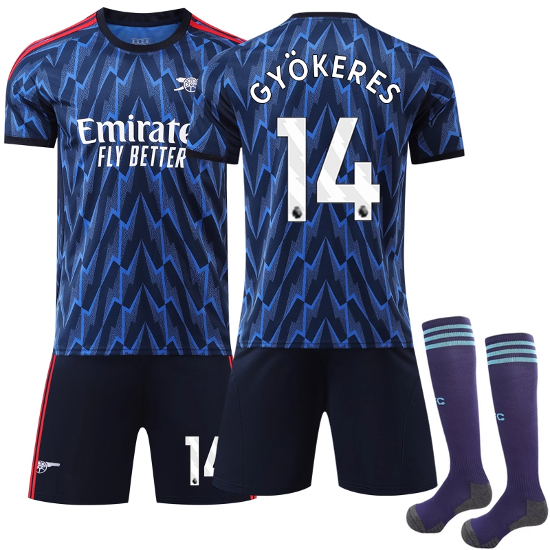 25-26 Arsenal Away Kit Kids Adult Football Shirt Shirt No. 14 Gyökeres No.14 Gyökeres No.14 Gyu00f6keres Adult XS